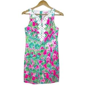 Lilly Pulitzer Womens Gabby Shift Dress Raz Berry Catty Shack